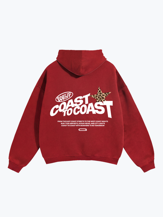 Glassiest Coast To Coast oversized hoodie in Red