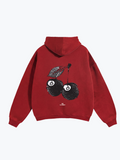 Glassiest Lucky Cherries oversized hoodie in Red