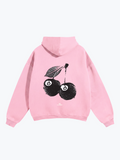 Glassiest Lucky Cherries oversized hoodie in Pink