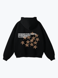 Glassiest Starcluster leopard print oversized hoodie on Black