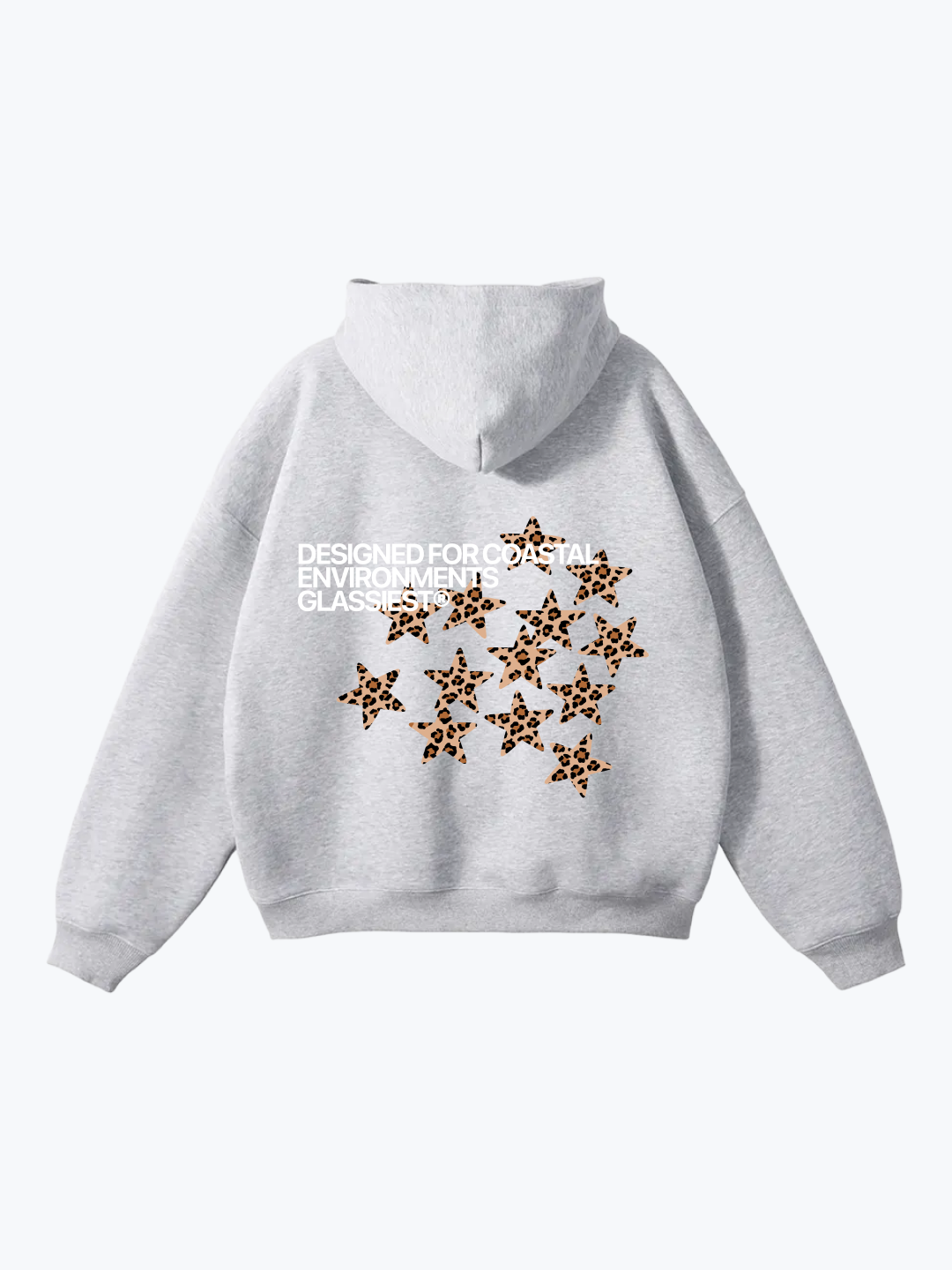Glassiest Starcluster leopard print oversized hoodie on Gray