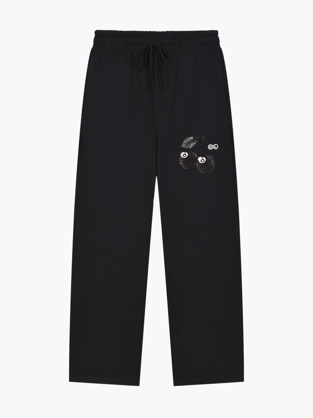 Glassiest Lucky Cherries heavyweight wide-leg sweatpants in Black