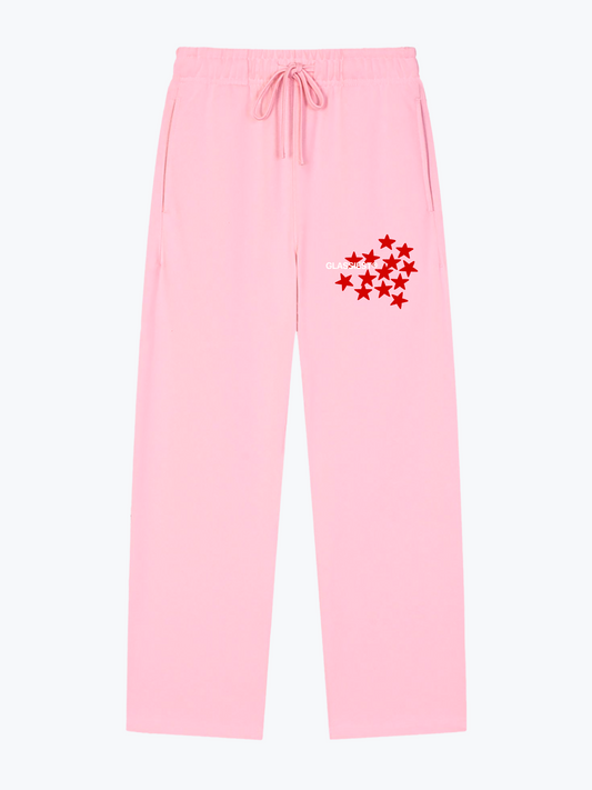 Glassiest Starcluster heavyweight wide-leg sweatpants in Pink