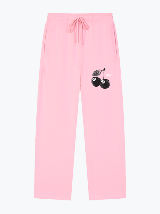 Glassiest Lucky Cherries heavyweight wide-leg sweatpants in Pink