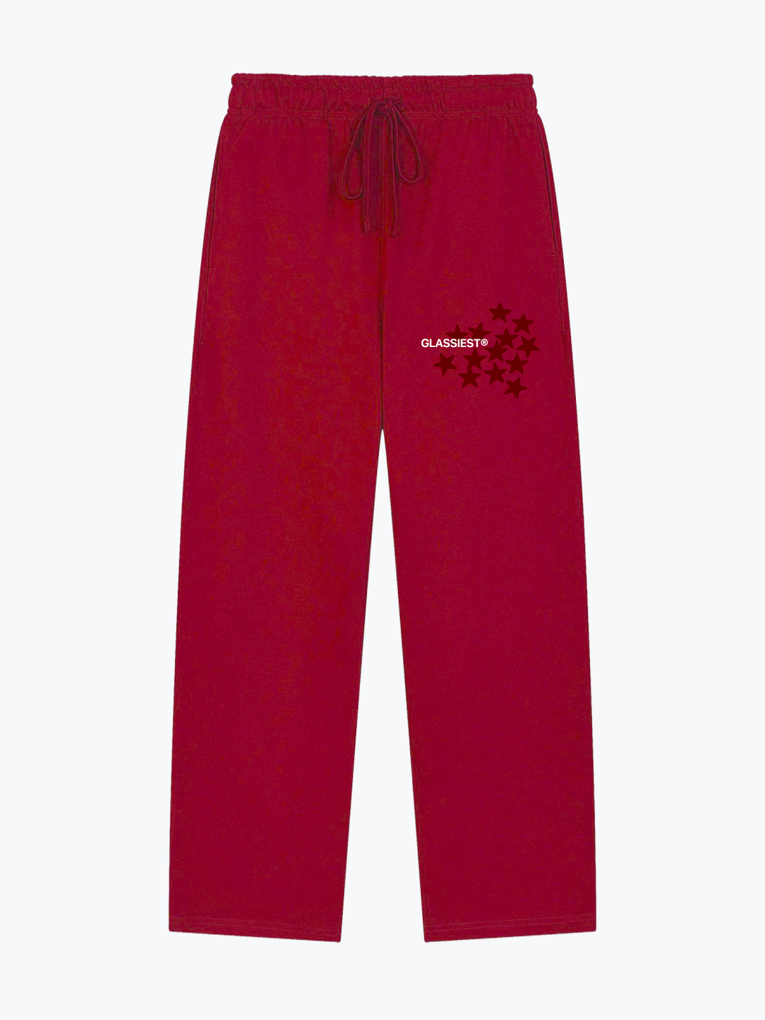 Glassiest Starcluster heavyweight wide-leg sweatpants in Red
