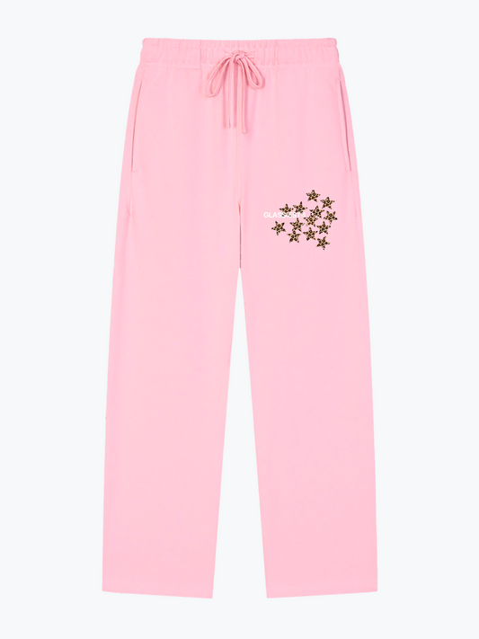 Glassiest Starcluster leopard print heavyweight sweatpants on Pink