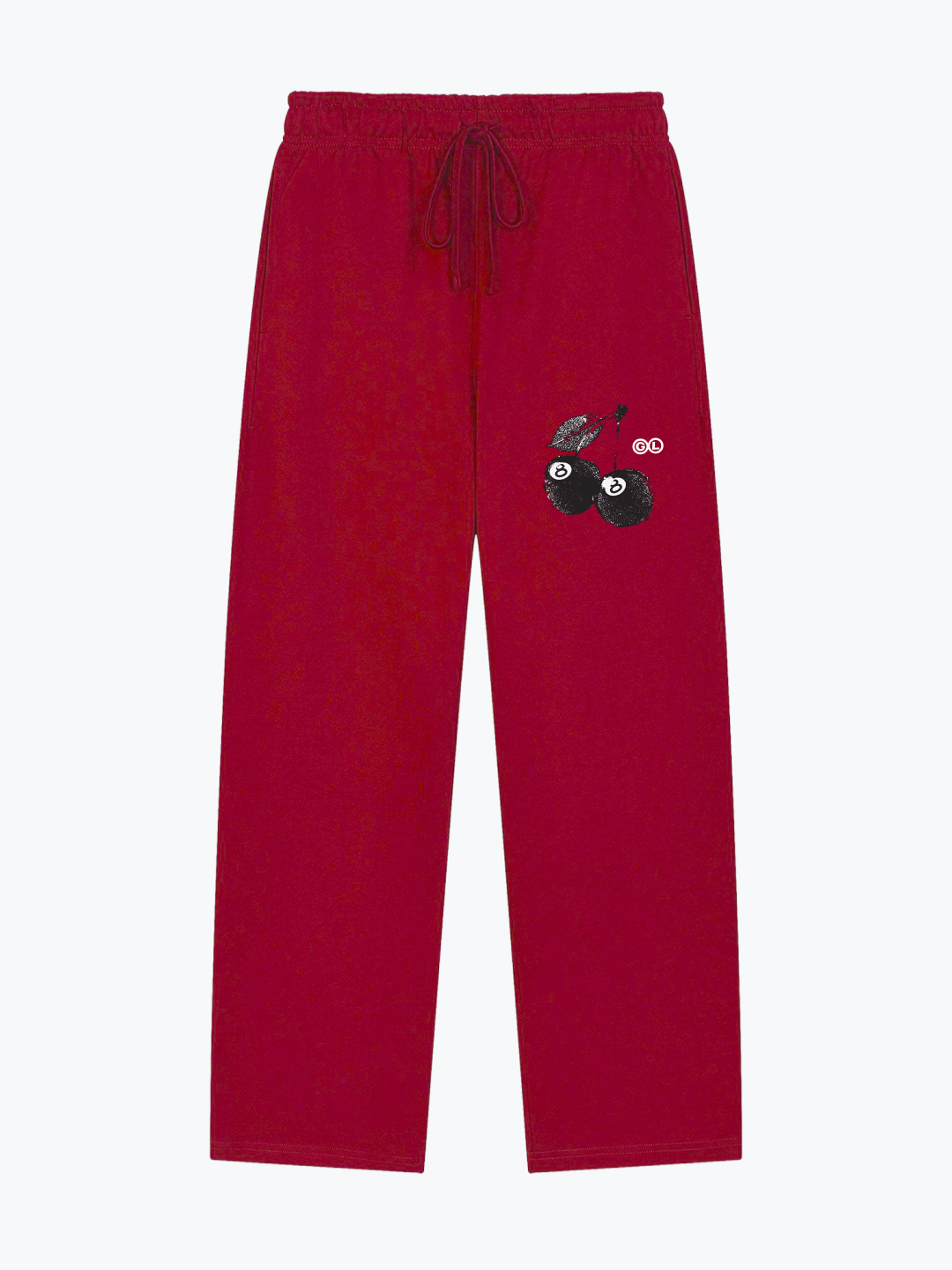 Glassiest Lucky Cherries heavyweight wide-leg sweatpants in Red